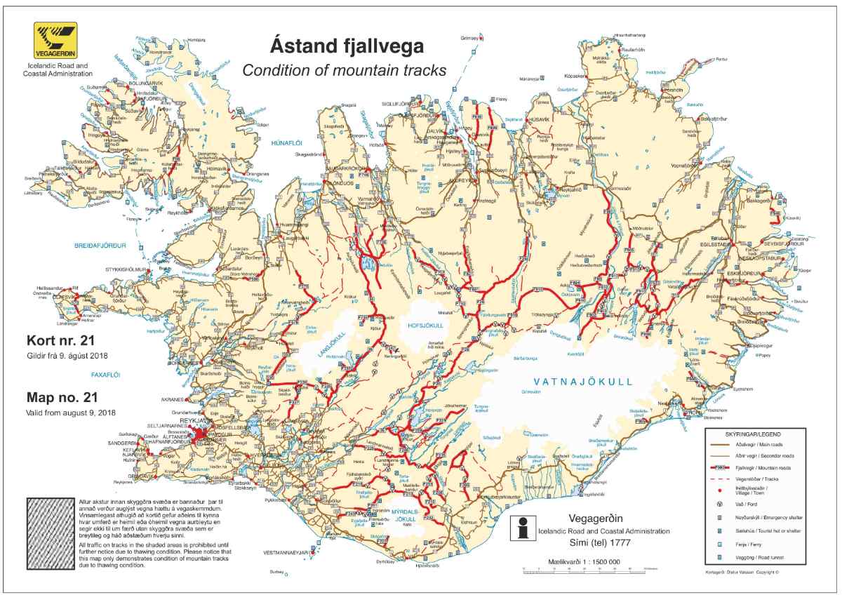 Iceland's F-Roads Map