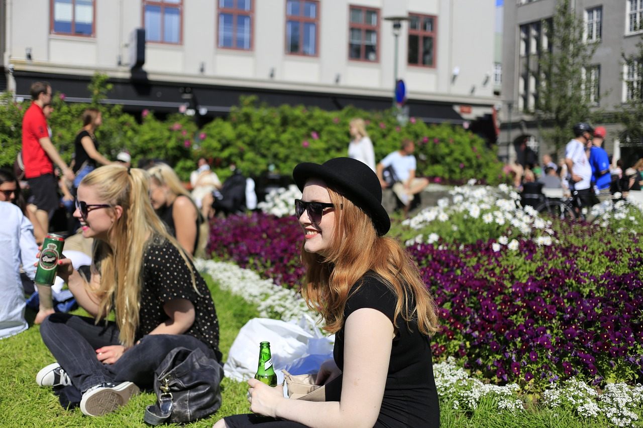 People enjoying festival in Reykjavik
